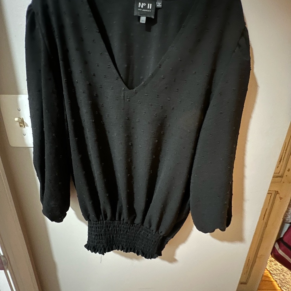 Chic Black V-Neck Blouse